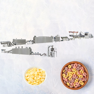Paslanmaz Çelik Kahvaltılık Tahıl Üretim Hattı Mısır Gevreği Yapma Makinesi
