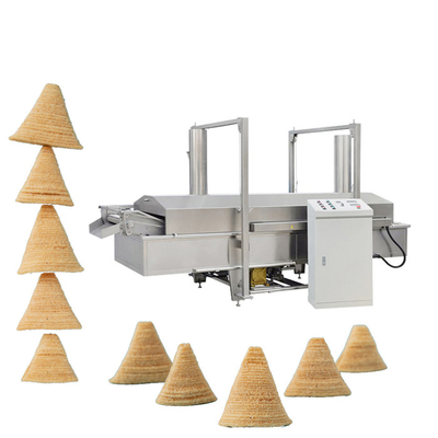 300kg / H Kızarmış Snack Üretim Hattı Sala Bugles Pirinç Kabuğu Makinesi